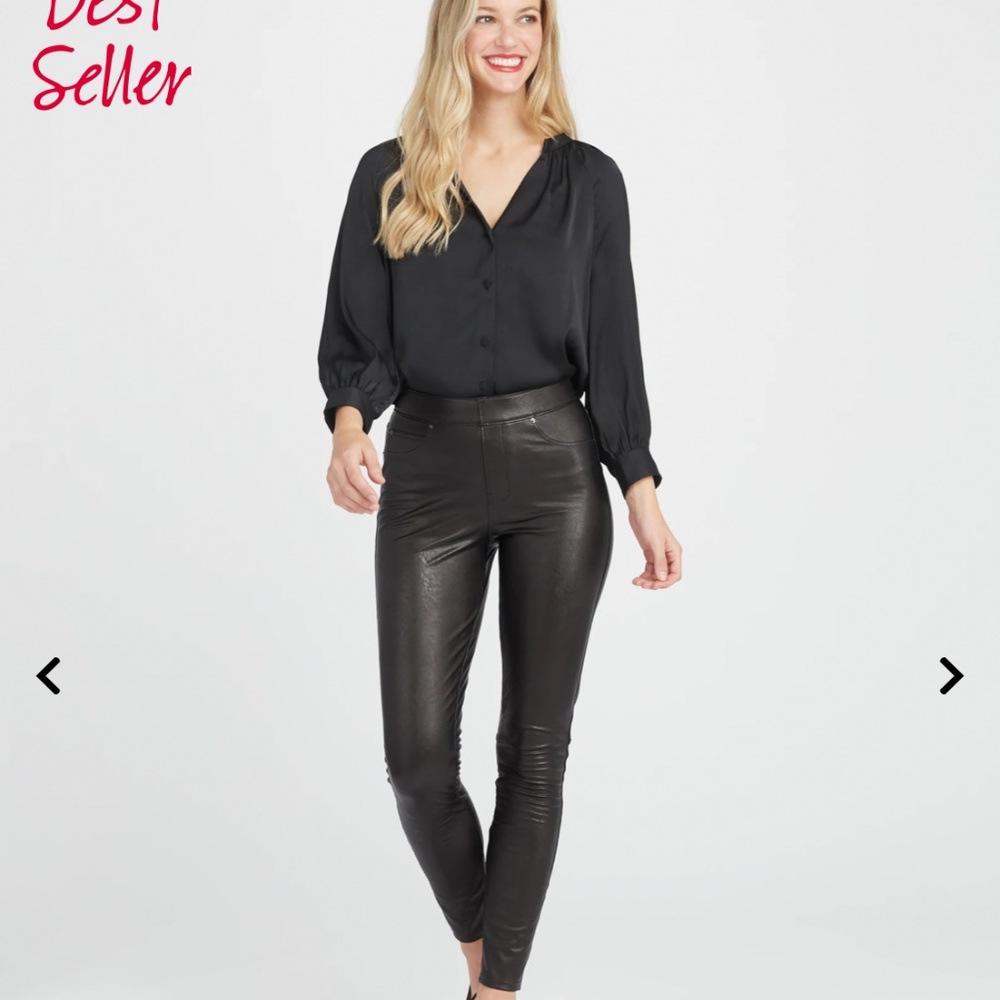 Leather-Like Ankle Skinny Pant